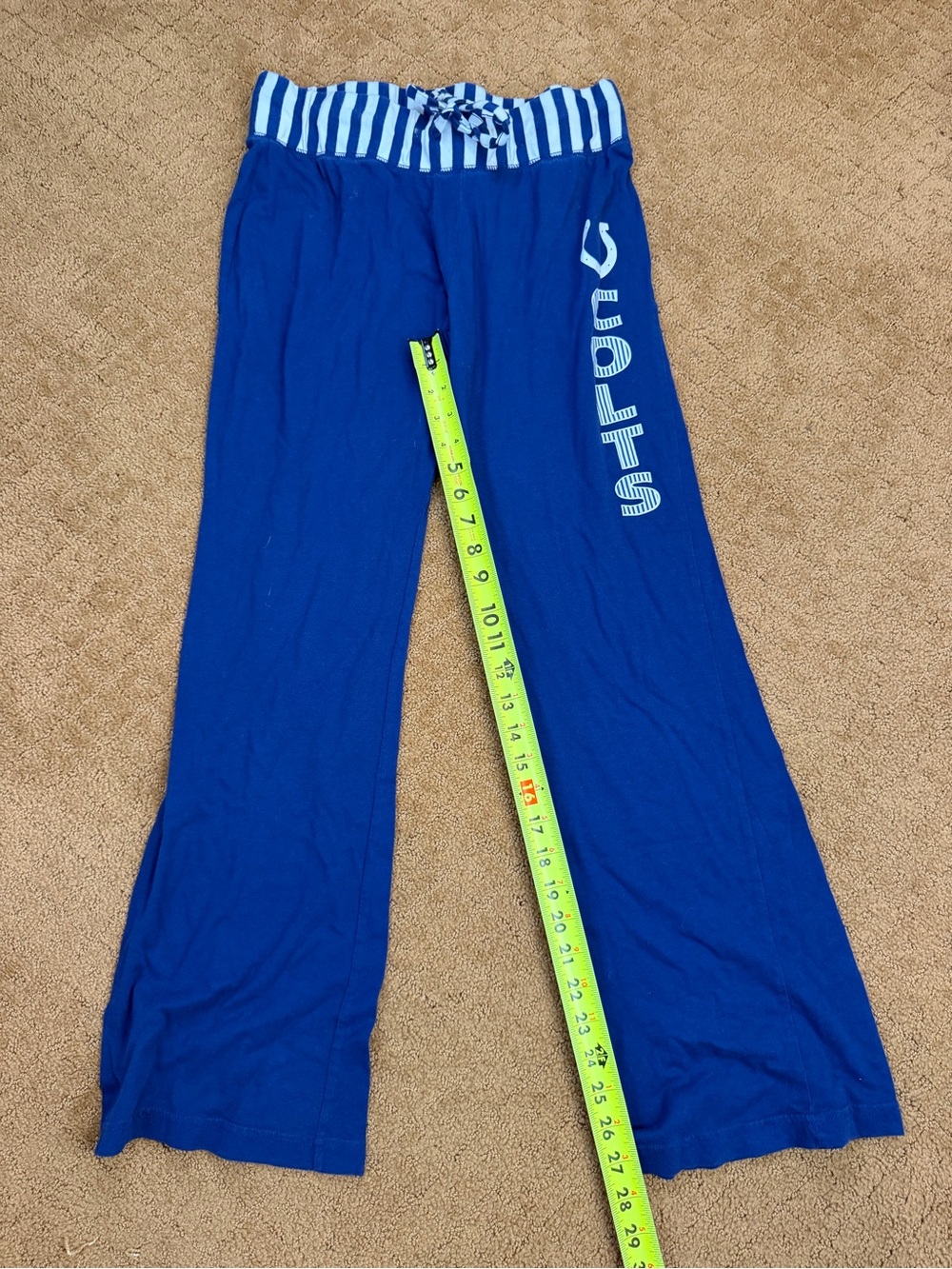 NFL Team Apparel Indianapolis Colts Women’s Blue Striped Lounge Pants Size M Y2K - Picture 5 of 9